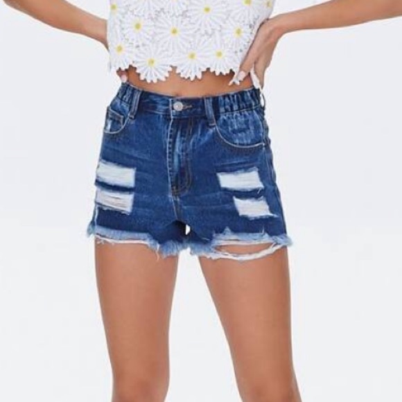 FOREVER 21 HIGH RISE DENIM SHORTS - Picture 2 of 2